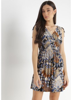 Czarno-Niebieska Sukienka Olon ze sklepu Born2be Odzież w kategorii Sukienki - zdjęcie 141149210