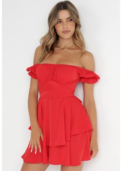 Czerwona Sukienka Aikialla ze sklepu Born2be Odzież w kategorii Sukienki - zdjęcie 141154152