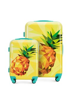 Zestaw walizek z ABS-u z nadrukiem żółty ze sklepu WITTCHEN w kategorii Walizki - zdjęcie 141156004