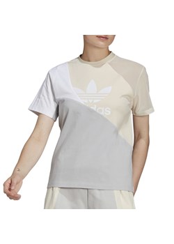 Koszulka adidas Originals Adicolor Split Trefoil HC7041 - szara ze sklepu streetstyle24.pl w kategorii Bluzki damskie - zdjęcie 141178043