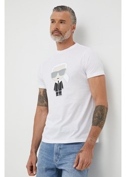 Karl Lagerfeld t-shirt bawełniany 500251.755071 kolor biały z nadrukiem ze sklepu ANSWEAR.com w kategorii T-shirty męskie - zdjęcie 141243484