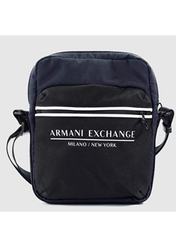 ARMANI EXCHANGE - Granatowo-czarna torba męska na ramie ze sklepu outfit.pl w kategorii Saszetki - zdjęcie 141246774