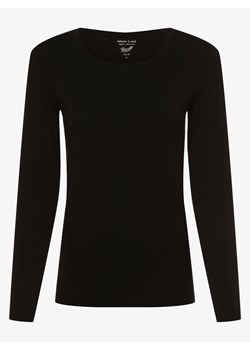 Marie Lund Damska koszulka z długim rękawem Kobiety Dżersej czarny jednolity ze sklepu vangraaf w kategorii Bluzki damskie - zdjęcie 141280410