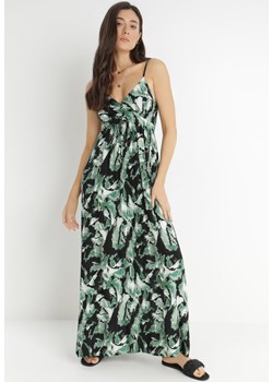 Czarno-Zielona Sukienka Agilea ze sklepu Born2be Odzież w kategorii Sukienki - zdjęcie 141286803