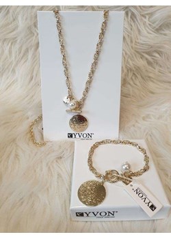 Komplet biżuterii z przywieszką i perłą: naszyjnik i bransoletka ze sklepu Evangarda.pl w kategorii Komplety biżuterii - zdjęcie 141313670