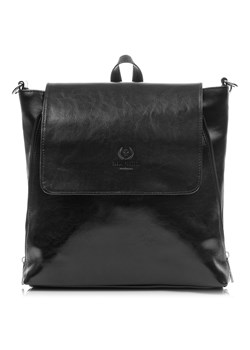 Skórzany plecak miejski i torebka 2 w 1 czarny ze sklepu Evangarda.pl w kategorii Plecaki - zdjęcie 141314560