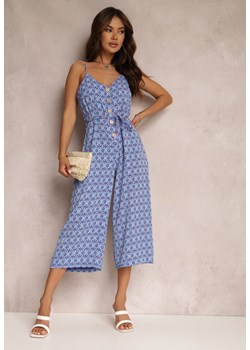 Niebieski Kombinezon Chaffor ze sklepu Renee odzież w kategorii Kombinezony damskie - zdjęcie 141318763