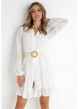 Biała Sukienka Nesilwyn ze sklepu Born2be Odzież w kategorii Sukienki - zdjęcie 141372222