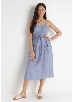 Niebieska Sukienka Sharthe ze sklepu Born2be Odzież w kategorii Sukienki - zdjęcie 141372234