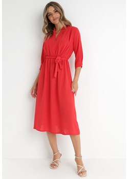 Czerwona Sukienka Rheniolea ze sklepu Born2be Odzież w kategorii Sukienki - zdjęcie 141375692