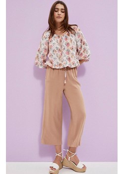 3710 Wiskozowe spodnie z szerokimi nogawkami, Kolor beżowy, Rozmiar XS, Moodo ze sklepu Primodo w kategorii Spodnie damskie - zdjęcie 141472332