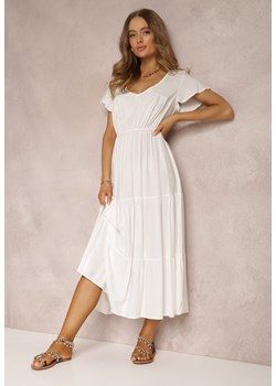 Biała Sukienka z Wiskozy Jonmy ze sklepu Renee odzież w kategorii Sukienki - zdjęcie 141546211
