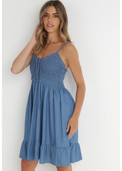 Ciemnoniebieska Sukienka Adessa ze sklepu Born2be Odzież w kategorii Sukienki - zdjęcie 141550903
