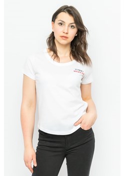 t-shirt damski tommy hilfiger uw0uw03241 biały ze sklepu Royal Shop w kategorii Bluzki damskie - zdjęcie 141566994