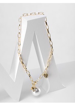 Naszyjnik z perłą na łańcuszku o płaskich oczkach ze sklepu Molton w kategorii Naszyjniki - zdjęcie 141568024