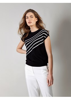 Czarna dzianinowa bluzka z paskami ze sklepu Molton w kategorii Bluzki damskie - zdjęcie 141568071