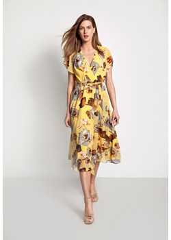Żółta kopertowa sukienka w kwiaty ze sklepu Molton w kategorii Sukienki - zdjęcie 141568101