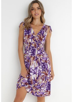 Fioletowa Sukienka Wobny ze sklepu Born2be Odzież w kategorii Sukienki - zdjęcie 141589031