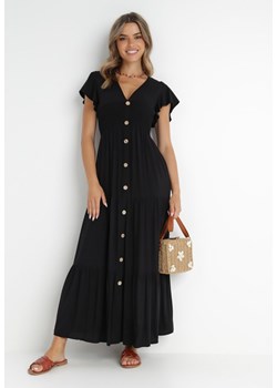 Czarna Sukienka z Wiskozy Heeny ze sklepu Born2be Odzież w kategorii Sukienki - zdjęcie 141589121