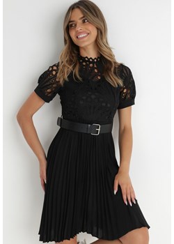 Czarna Sukienka z Paskiem Bryne ze sklepu Born2be Odzież w kategorii Sukienki - zdjęcie 141611261