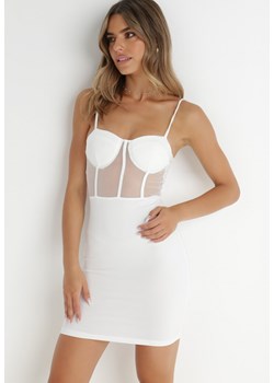 Biała Sukienka Naerima ze sklepu Born2be Odzież w kategorii Sukienki - zdjęcie 141611363