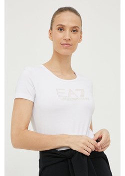 EA7 Emporio Armani t-shirt 8NTT24.TJ2HZ.NOS damski kolor biały ze sklepu ANSWEAR.com w kategorii Bluzki damskie - zdjęcie 141710214
