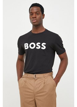 BOSS t-shirt bawełniany BOSS CASUAL kolor czarny z nadrukiem 50481923 ze sklepu ANSWEAR.com w kategorii T-shirty męskie - zdjęcie 141711091
