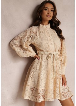 Jasnobeżowa Sukienka Melliopis ze sklepu Renee odzież w kategorii Sukienki - zdjęcie 141713074