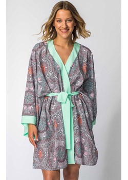 LA107/3 Szlafrok kimono, Kolor turkusowy-wzór, Rozmiar uniwersalny, LaLupa ze sklepu Intymna w kategorii Szlafroki damskie - zdjęcie 141713664