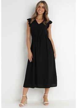 Czarna Sukienka z Wiskozy Yorgebius ze sklepu Born2be Odzież w kategorii Sukienki - zdjęcie 141831823