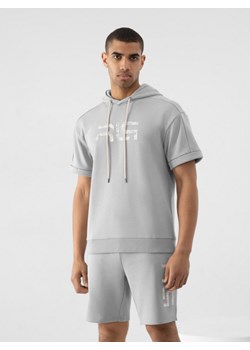 Męska bluza dresowa nierozpinana z kapturem 4F x Robert Lewandowski RL9SS22TSWSM184 - szara ze sklepu Sportstylestory.com w kategorii Bluzy męskie - zdjęcie 141838324