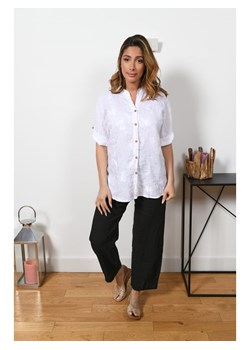 Lniana bluzka "Tally" w kolorze białym ze sklepu Limango Polska w kategorii Koszule damskie - zdjęcie 141854191