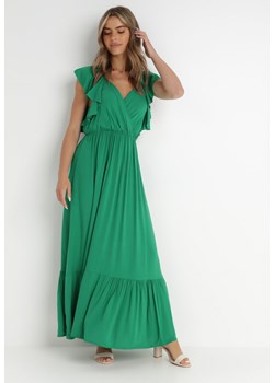 Zielona Sukienka z Wiskozy Aserus ze sklepu Born2be Odzież w kategorii Sukienki - zdjęcie 141855431