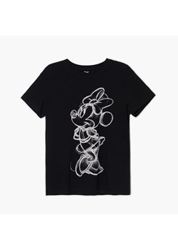 Cropp - Czarna koszulka z nadrukiem Minnie Mouse - czarny ze sklepu Cropp w kategorii Bluzki damskie - zdjęcie 141876842