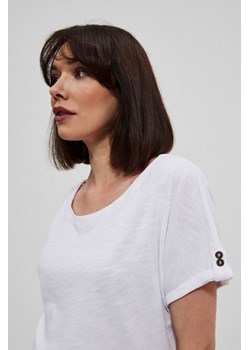 Bawełniana bluzka biała ze sklepu Moodo.pl w kategorii Bluzki damskie - zdjęcie 141900933