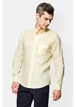 Koszula Lniana Żółta Girona ze sklepu Lancerto S.A. w kategorii Koszule męskie - zdjęcie 141911571