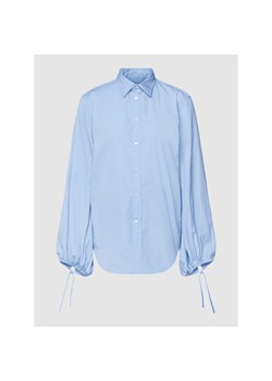 Bluzka koszulowa z bawełny z bufiastymi rękawami ze sklepu Peek&Cloppenburg  w kategorii Koszule damskie - zdjęcie 141926360
