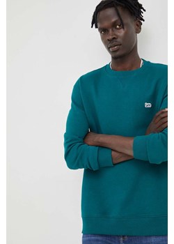 Lee bluza bawełniana męska kolor zielony gładka ze sklepu ANSWEAR.com w kategorii Bluzy męskie - zdjęcie 141955883