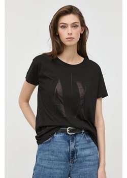 Armani Exchange t-shirt damski kolor czarny 8NYTHX YJ8XZ NOS ze sklepu ANSWEAR.com w kategorii Bluzki damskie - zdjęcie 141981590