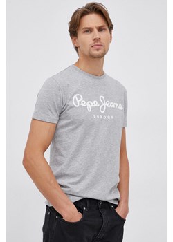 Pepe Jeans T-shirt Original Stretch kolor szary z nadrukiem ze sklepu ANSWEAR.com w kategorii T-shirty męskie - zdjęcie 141983053