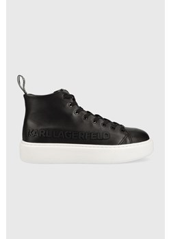 Karl Lagerfeld sneakersy skórzane MAXI KUP KL62255A kolor czarny ze sklepu ANSWEAR.com w kategorii Trampki damskie - zdjęcie 141990501