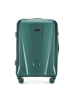 Średnia walizka z polikarbonu geometryczna zielona ze sklepu WITTCHEN w kategorii Walizki - zdjęcie 141991621
