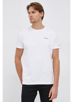 Pepe Jeans T-shirt Original Basic kolor biały z nadrukiem ze sklepu ANSWEAR.com w kategorii T-shirty męskie - zdjęcie 142029401