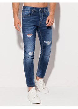Spodnie męskie jeansowe 1215P - ciemnoniebieskie ze sklepu Edoti w kategorii Jeansy męskie - zdjęcie 142057902