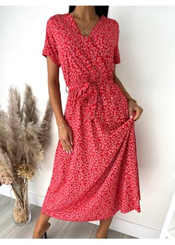 Czerwona Sukienka Maxi w Kwiaty ze sklepu ModnaKiecka.pl w kategorii Sukienki - zdjęcie 142057971