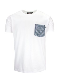 T-shirt Męski, Biały z Kieszonką, Krótki Rękaw, U-neck, 100% BAWEŁNA, Męski -KINGS TSKNGS101Kbialy ze sklepu JegoSzafa.pl w kategorii T-shirty męskie - zdjęcie 142060382