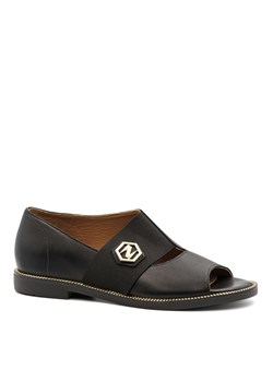Czarne skórzany sandały 67E1 ze sklepu NESCIOR w kategorii Sandały damskie - zdjęcie 142091953