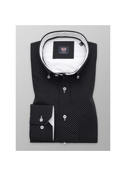 Czarna klasyczna koszula w białe kropki ze sklepu Willsoor w kategorii Koszule męskie - zdjęcie 142188131