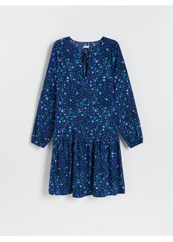 Reserved - Wzorzysta sukienka mini - Niebieski ze sklepu Reserved w kategorii Sukienki - zdjęcie 142237753