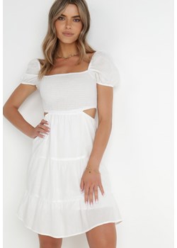 Biała Sukienka Bawełniana Liloono ze sklepu Born2be Odzież w kategorii Sukienki - zdjęcie 142367661